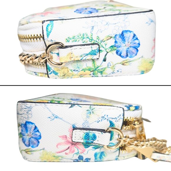 Aldo Flora Small Crossbody Purse w/Chain Strap White Floral Print - Picture 5 of 9